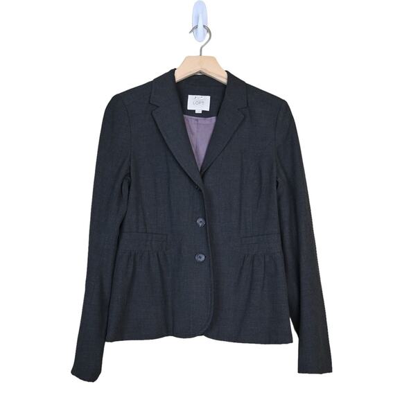 Ann Taylor LOFT Womens 6 Lined Peplum Blazer in Gray - Picture 1 of 9